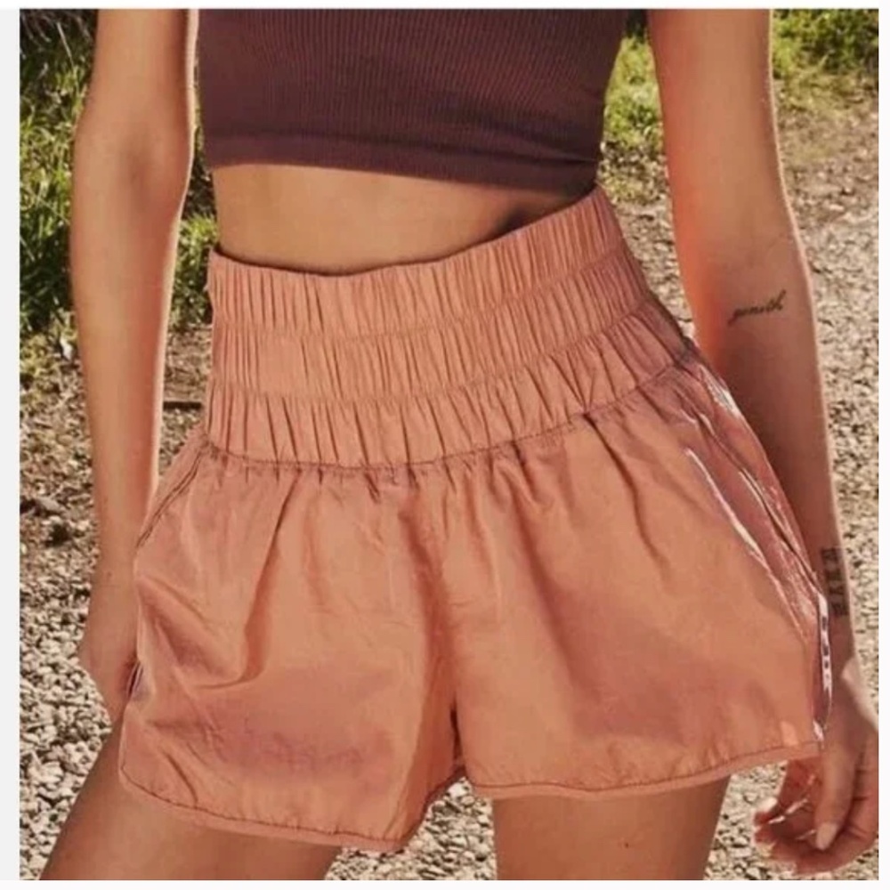FREE PEOPLE Movement The Way Home Shorts Brushed Apricot Size Medium